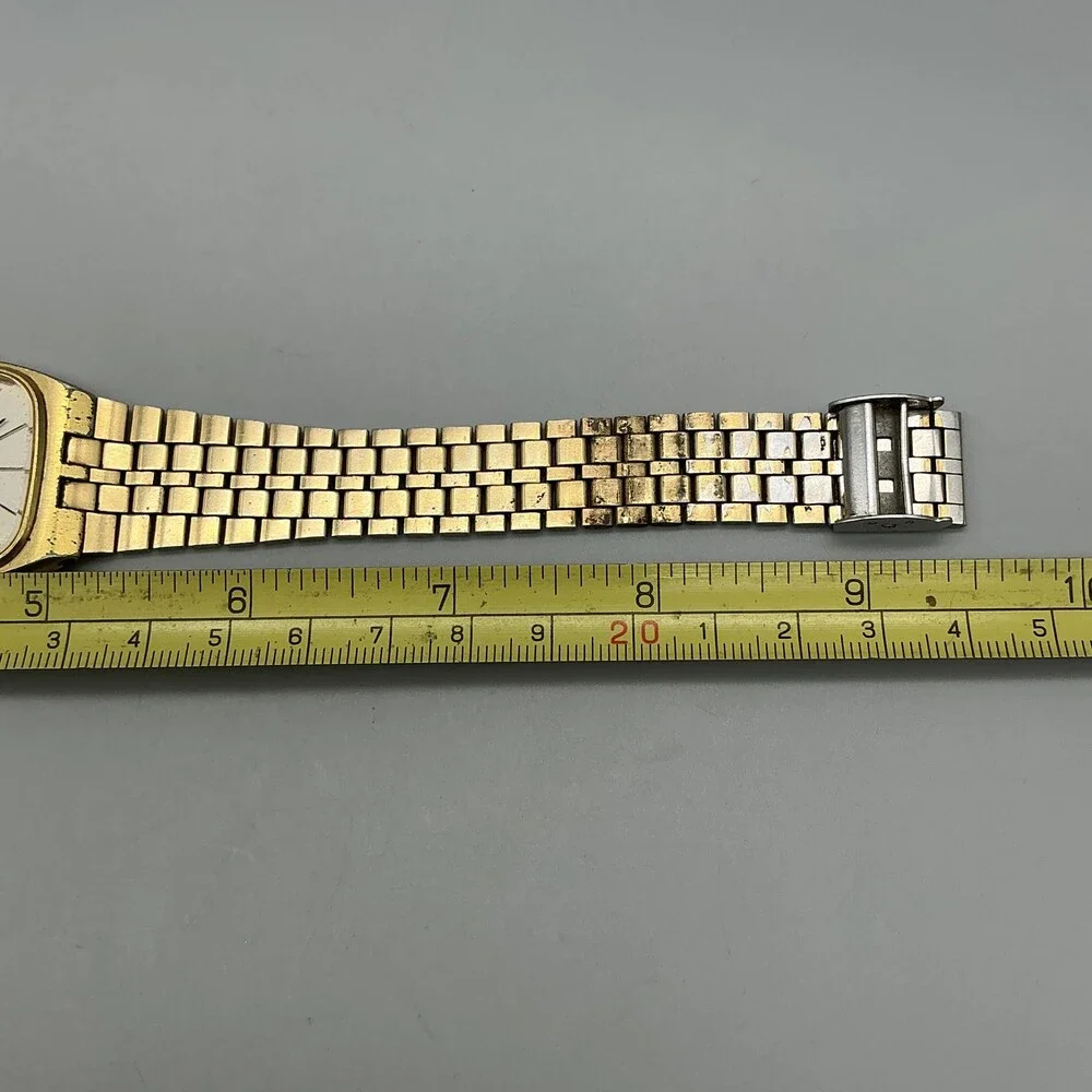 Vintage Seiko Mens Watch 31mm Gold Tone Day Date 7813-5009 New Battery